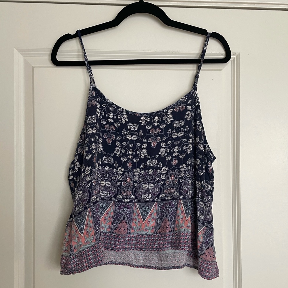 Mudd cropped tank top floral size large